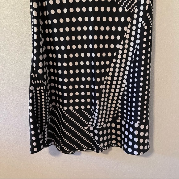 Express Mixed Polka Dot Patchwork Print Satin Midi Skirt Black White NWT-Small - Picture 5 of 13